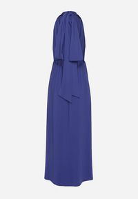 Born2be - Niebieska Koktajlowa Sukienka Multiway z Wiskozą i Wiązaniem na Szyi Lilazza. Okazja: na imprezę. Typ kołnierza: dekolt w kształcie V. Kolor: niebieski. Materiał: wiskoza. Typ sukienki: rozkloszowane. Styl: wizytowy #6