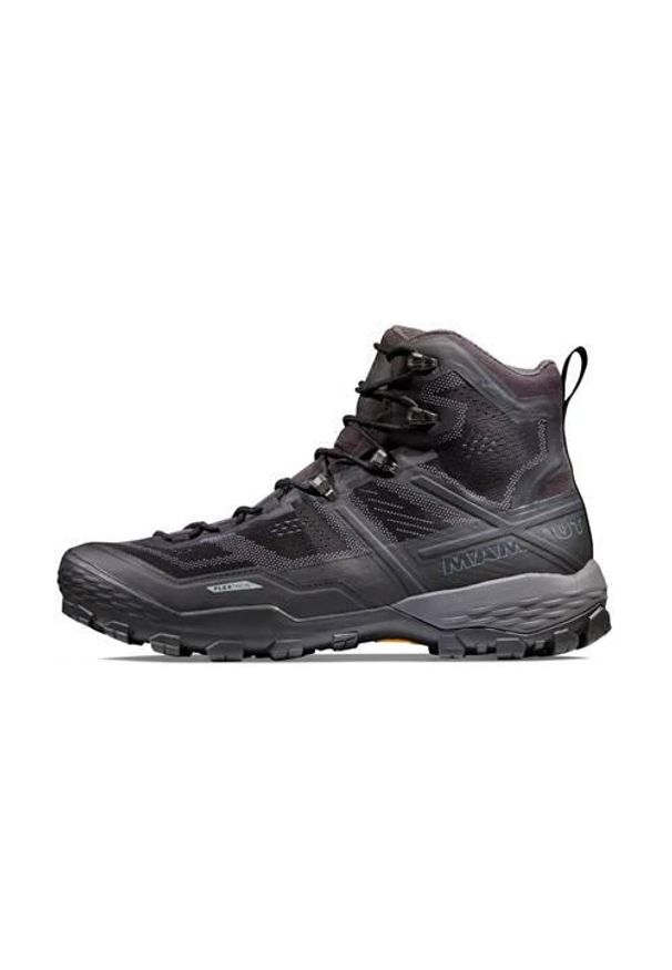 Buty trekkingowe męskie Mammut Ducan High Gtx. Wysokość cholewki: za kostkę. Kolor: czarny. Materiał: materiał, syntetyk. Szerokość cholewki: normalna