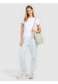 4f - 4F T-shirt slim gładki damski - biały XS. Okazja: na co dzień, na uczelnię. Kolor: biały. Materiał: materiał. Wzór: gładki. Styl: casual, klasyczny, sportowy #2