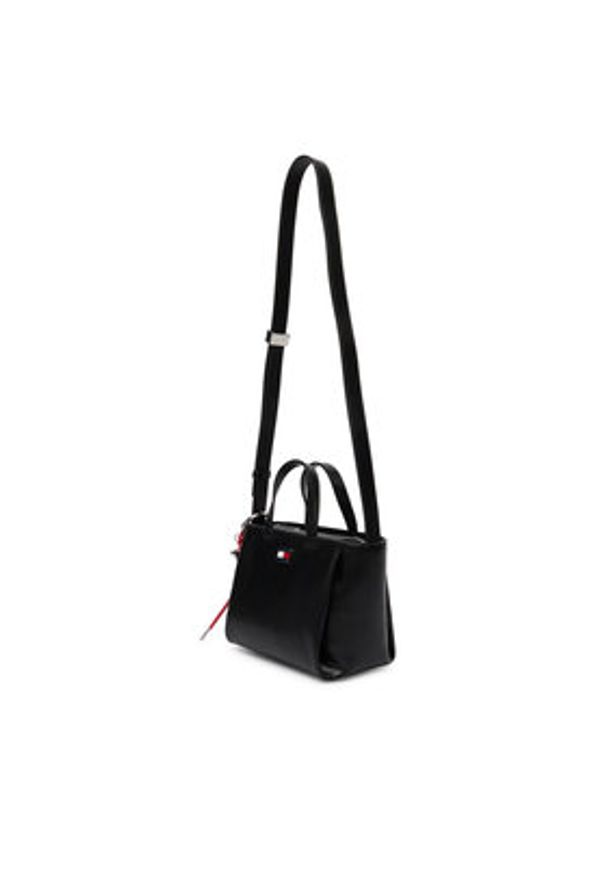 Tommy Jeans Torebka Tjw City Charm Mini Tote AW0AW18580 Czarny. Kolor: czarny. Materiał: skórzane