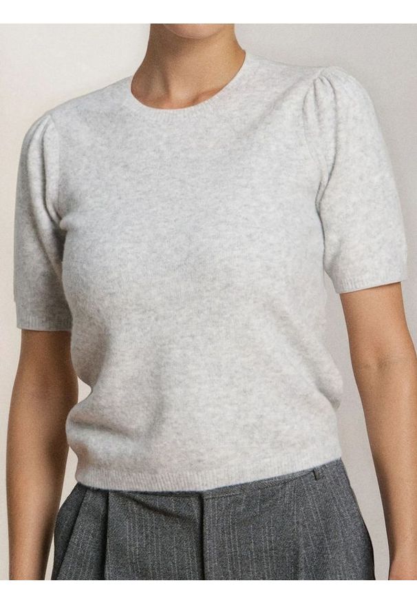 Sinsay - Bluzka swetrowa z domieszką wełny - szary. Kolor: szary. Materiał: wełna