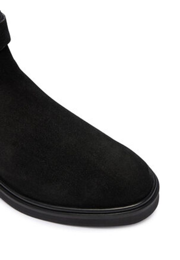 Calvin Klein Botki Ankle Boot W/ Metal Logo Sue HW0HW02664 Czarny. Kolor: czarny. Materiał: skóra, zamsz