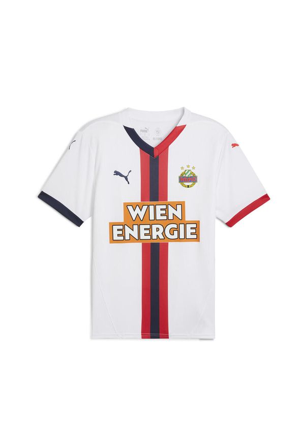 Puma - Męska koszulka wyjazdowa SK Rapid Wiedeń 24/25 PUMA White Red Navy Blue. Kolor: biały, czerwony, wielokolorowy, niebieski