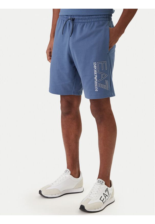 EA7 Emporio Armani Szorty sportowe 7M001315 AF13512 Niebieski Regular Fit. Kolor: niebieski. Materiał: bawełna. Styl: sportowy