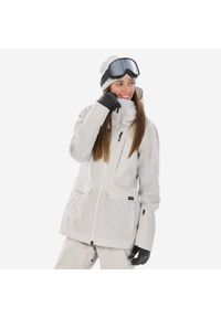 DREAMSCAPE - Kurtka snowboardowa damska Dreamscape SNB 900 3 w 1. Kolor: beżowy. Materiał: polar, materiał. Sport: snowboard