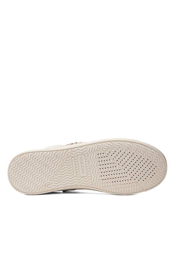 Geox - Sneakersy dziecięce białe GEOX J Kathe Girl. Kolor: biały. Materiał: skóra, syntetyk, materiał, guma. Wzór: aplikacja, motyw z bajki. Sport: turystyka piesza