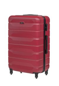 Ochnik - Komplet walizek na kółkach 19''/24''/28''. Kolor: czerwony. Materiał: guma, poliester, materiał, kauczuk #13