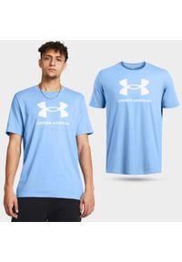 Koszulka fitness męska Under Armour UA Logo. Kolor: niebieski. Długość rękawa: krótki rękaw. Długość: krótkie. Sport: fitness