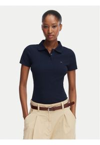 Tommy Jeans Polo DW0DW22327 Granatowy Slim Fit. Typ kołnierza: polo. Kolor: niebieski. Materiał: bawełna #1