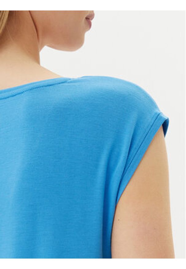 Pieces T-Shirt Billo 17078732 Niebieski Loose Fit. Kolor: niebieski. Materiał: wiskoza