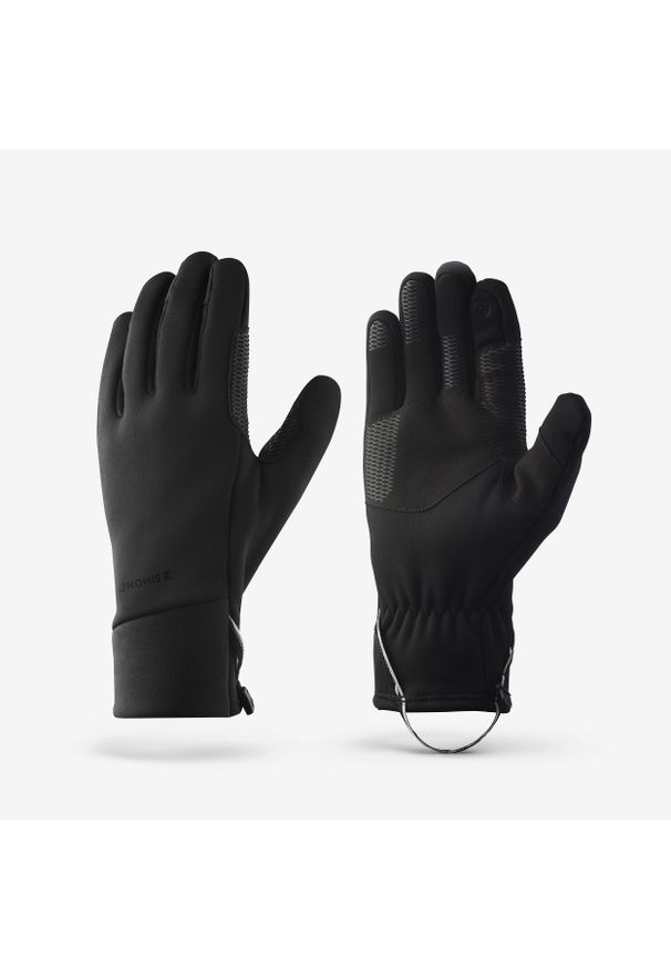 SIMOND - Rękawice trekkingowe dla dorosłych Simond MT500 Warm dotykowe. Kolor: czarny. Materiał: poliester. Sezon: jesień, wiosna. Sport: turystyka piesza, wspinaczka