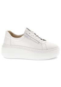 Białe Sneakersy Wasak Stylowe Obuwie Damskie. Okazja: na spacer, na co dzień. Kolor: biały. Materiał: skóra. Sport: turystyka piesza #7