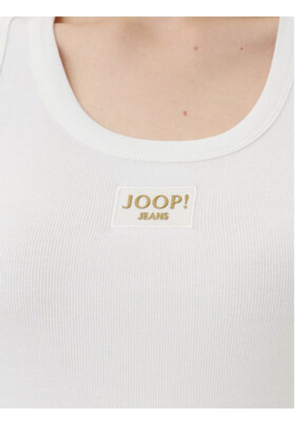 JOOP! Jeans Top 30046103 Biały Slim Fit. Kolor: biały. Materiał: bawełna