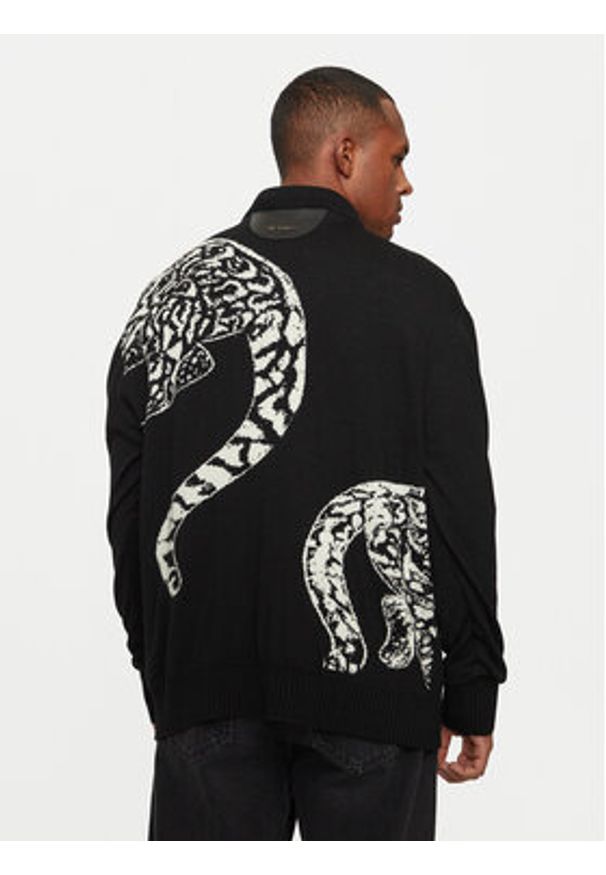 Just Cavalli Sweter 77OAFM40 Czarny Regular Fit. Kolor: czarny. Materiał: syntetyk