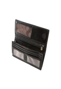 Wittchen - Damski portfel ze skóry z herbem bez zapięcia. Kolor: czarny. Materiał: skóra #4