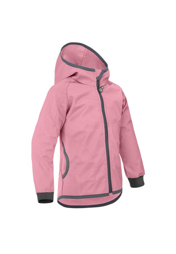 UNUO - Kurtka softshellowa dziecięca bez ocieplenia elastyczna Basic, stary róż. Kolor: różowy. Materiał: softshell. Sezon: lato, jesień, wiosna. Styl: retro