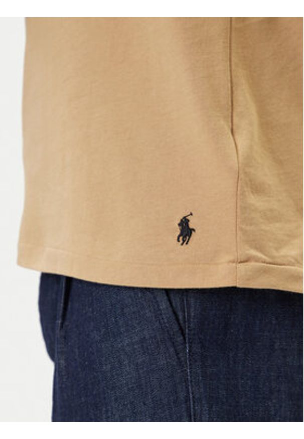 Polo Ralph Lauren T-Shirt 714899613023 Beżowy Regular Fit. Typ kołnierza: polo. Kolor: beżowy. Materiał: bawełna