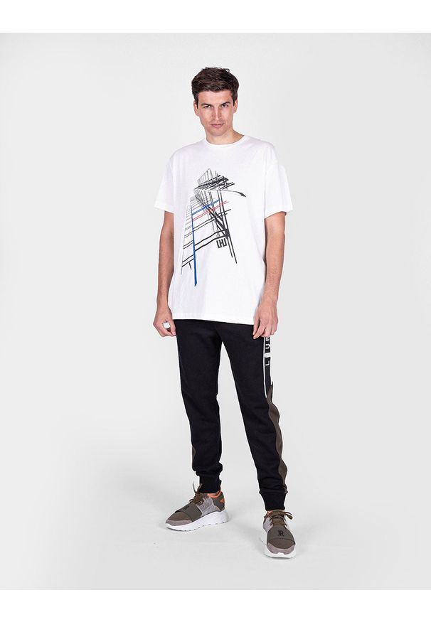 Les Hommes T-shirt "City" | URG820P UG814 | Oversized T-Shirt | Mężczyzna | Biały. Kolor: biały. Materiał: bawełna. Wzór: nadruk