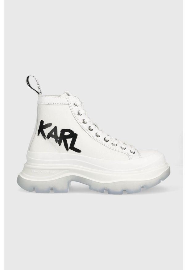 Karl Lagerfeld trampki KL42949 LUNA kolor biały. Kolor: biały. Materiał: guma. Obcas: na platformie
