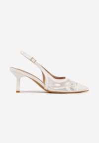 Born2be - Białe Siateczkowe Czółenka VICES na Klepsydrze z Haftem i Koralikami Elriniana. Okazja: na co dzień, na ślub cywilny, na randkę, na wesele, do pracy, na spotkanie biznesowe. Kolor: biały. Materiał: koronka. Wzór: haft. Styl: klasyczny, casual, biznesowy, elegancki #3