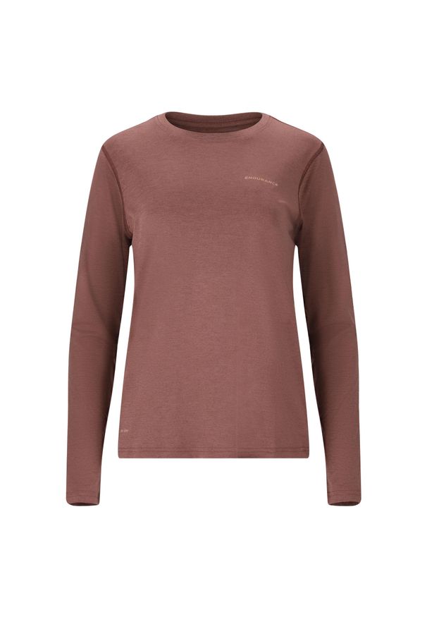ENDURANCE - Koszulka do biegania damska Endurance Maje Melange L/S. Kolor: beżowy. Długość rękawa: długi rękaw