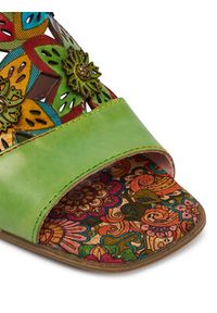 Laura Vita Klapki Jacqueso 09 Zielony. Kolor: zielony. Materiał: skóra #4