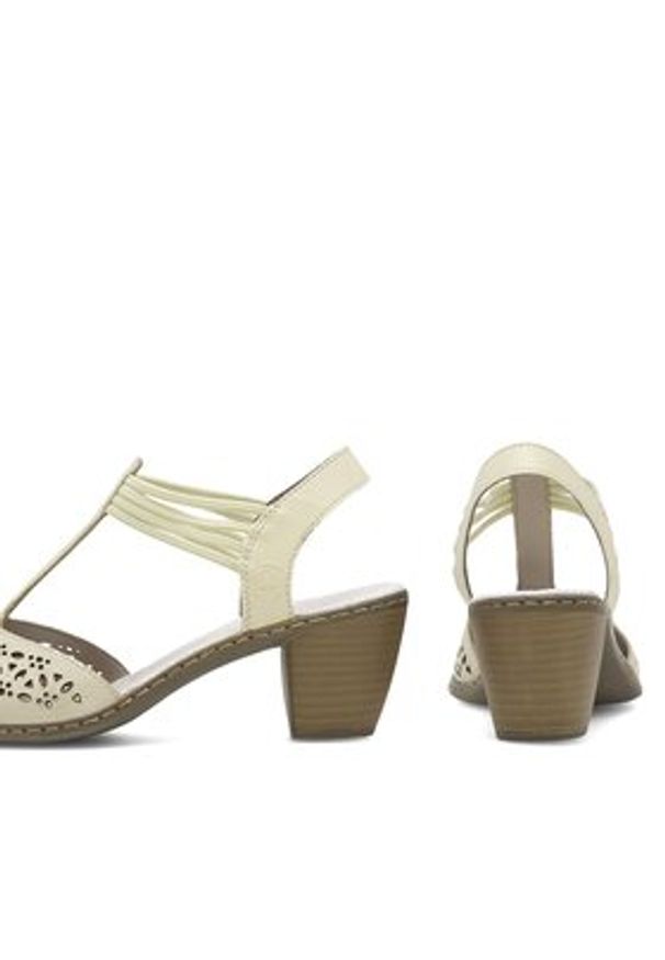 Rieker Sandały 40969-80 Écru. Materiał: skóra