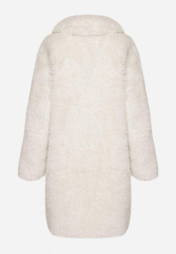 Born2be - Beżowy Płaszcz Futerko o Długim Kroju Otirena. Okazja: na co dzień. Kolor: beżowy. Materiał: futro. Długość: długie. Styl: casual, elegancki