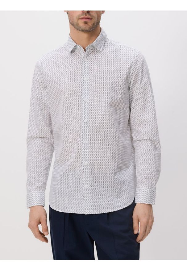 Reserved - Bawełniana koszula slim fit - jasnoniebieski. Kolor: niebieski. Materiał: bawełna