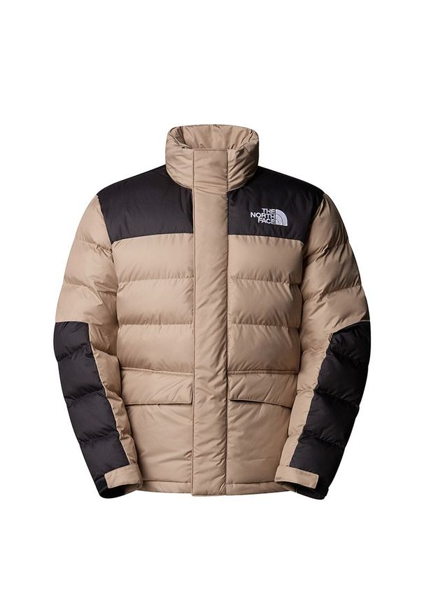 Kurtka męska The North Face Limbra 0A89EGBOX1 - brązowo-czarna. Typ kołnierza: kaptur. Kolor: czarny, brązowy, wielokolorowy. Materiał: syntetyk, poliester, puch