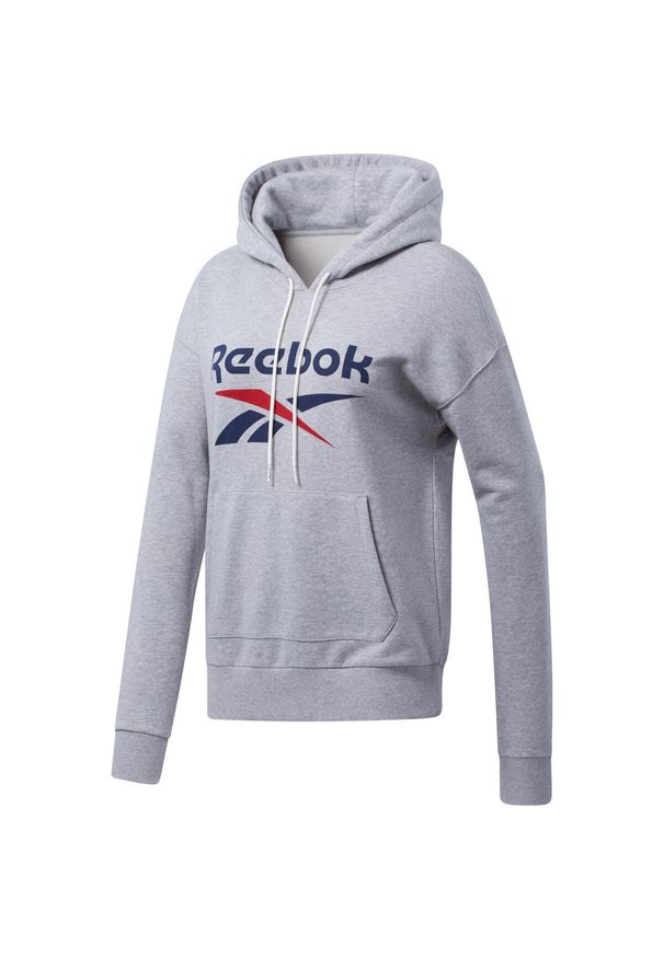 Reebok - Bluza na co dzień damska REEBOK z kapturem. Typ kołnierza: kaptur. Kolor: szary. Sport: fitness