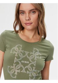Guess T-Shirt W4RI35 J1314 Zielony Slim Fit. Kolor: zielony. Materiał: bawełna