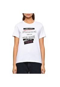Koszulka turystyczna damska Diesel Sily. Kolor: biały. Materiał: bawełna. Wzór: nadruk #1