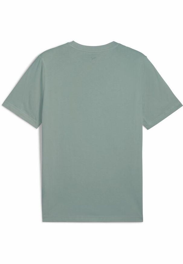 Puma - Męska koszulka Essentials z małym logo No. 1 PUMA Green Moon. Kolor: zielony. Wzór: haft