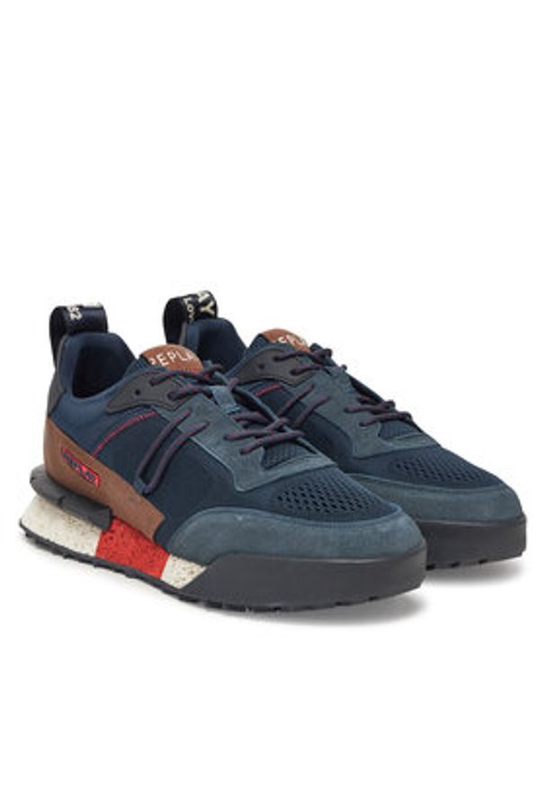 Replay - REPLAY Sneakersy GMS1P .000.C0055L Granatowy. Kolor: niebieski. Materiał: skóra