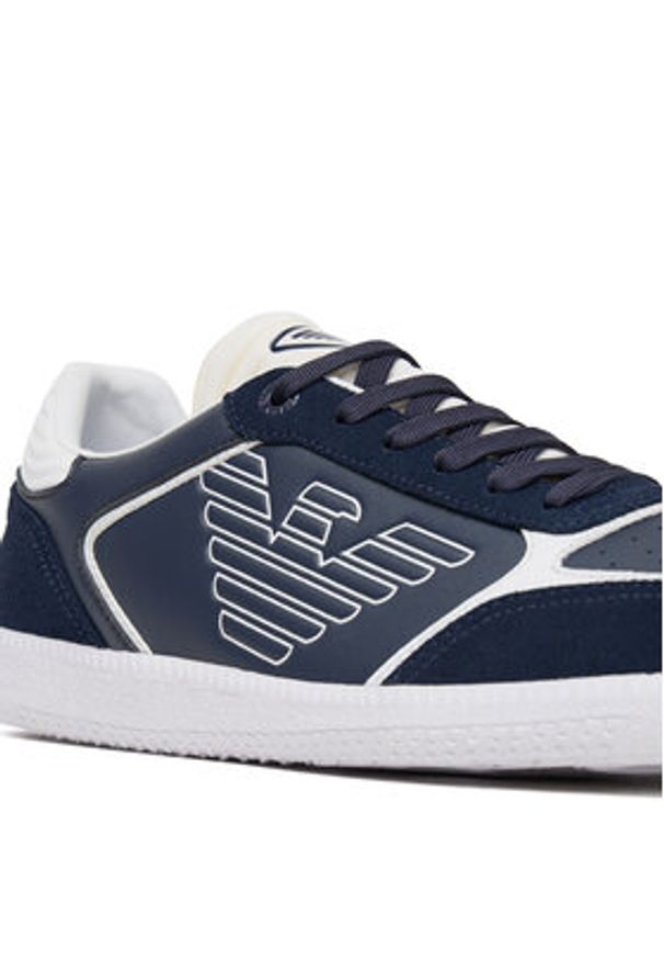 EA7 Emporio Armani Sneakersy 7X000405 AF19826 MZ069 Granatowy. Kolor: niebieski. Materiał: skóra