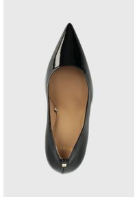 BOSS szpilki skórzane Janet Pump 90-P_N kolor czarny 50498758. Kolor: czarny. Materiał: skóra. Obcas: na szpilce. Wysokość obcasa: średni #3