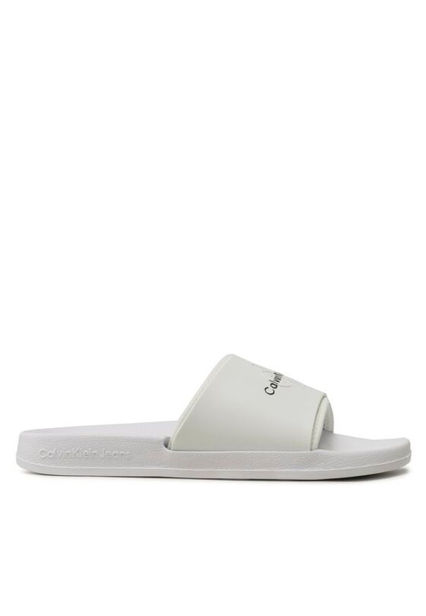 Calvin Klein Jeans Klapki Slide Monogram Tpu YM0YM00361 Biały. Kolor: biały