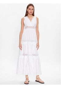 TwinSet - TWINSET Sukienka letnia 231TT2150 Biały Regular Fit. Kolor: biały. Materiał: bawełna. Sezon: lato #5