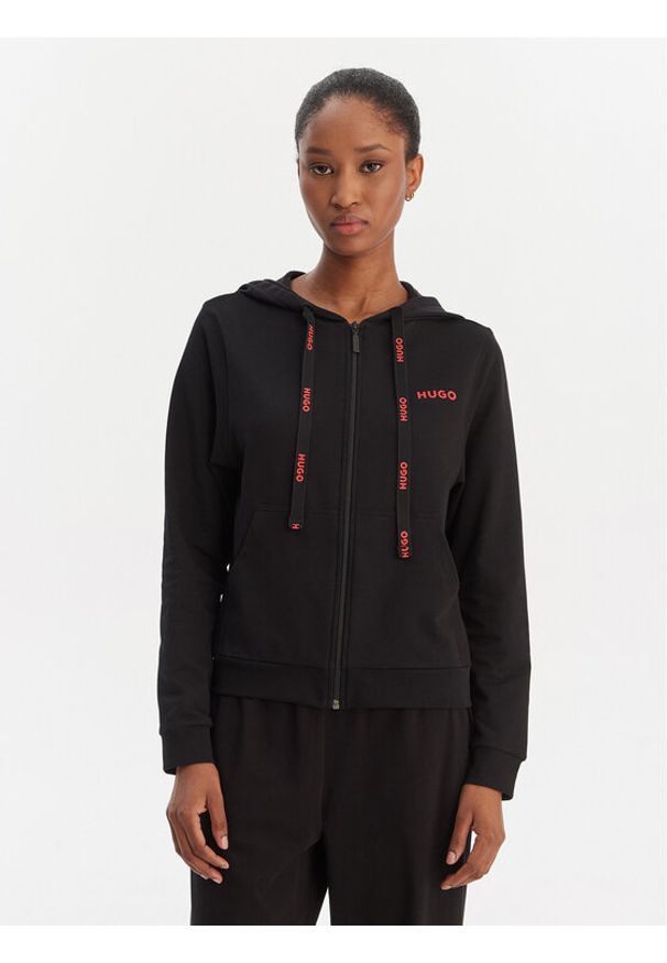 Hugo - HUGO Bluza 50556350 Czarny Regular Fit. Kolor: czarny. Materiał: syntetyk, bawełna