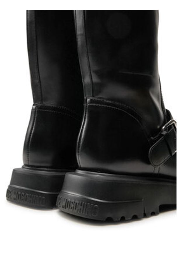 Love Moschino - LOVE MOSCHINO Botki JA24134G1LIA0000 Czarny. Kolor: czarny. Materiał: skóra