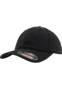 FLEXFIT - Bawełniana Czapka Baseballowa Tata. Kolor: czarny. Materiał: bawełna