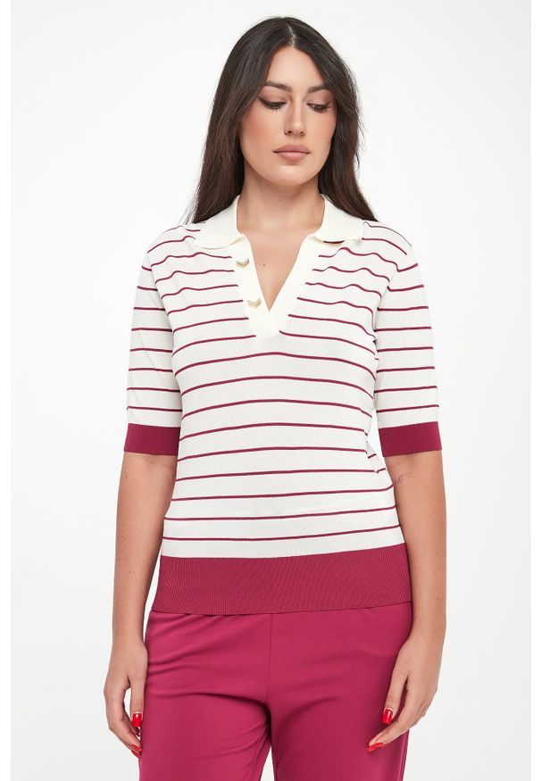 Liu Jo - Sweter damski w stylu polo LIU JO. Typ kołnierza: polo