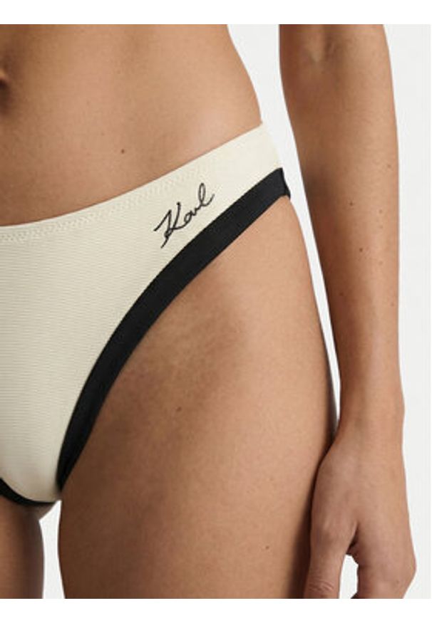Karl Lagerfeld - KARL LAGERFELD Dół od bikini B2W46023 Beżowy jasny. Kolor: beżowy. Materiał: syntetyk