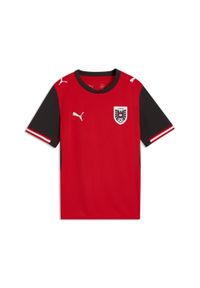 Puma - Młodzieżowa koszulka domowa reprezentacji Austrii 2026 PUMA. Kolor: czerwony, wielokolorowy, czarny. Sport: piłka nożna #1
