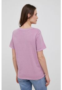 Lee t-shirt bawełniany kolor fioletowy. Kolor: fioletowy. Materiał: bawełna #2