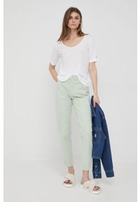 Calvin Klein Jeans jeansy J20J218513.PPYY damskie high waist. Stan: podwyższony. Kolor: zielony #4