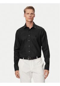 Karl Lagerfeld - KARL LAGERFELD Koszula 605084 562791 Czarny Regular Fit. Typ kołnierza: dekolt w karo. Kolor: czarny. Materiał: len #1