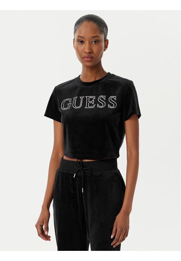 Guess T-Shirt V3BI01 K0232 Czarny Regular Fit. Kolor: czarny. Materiał: syntetyk