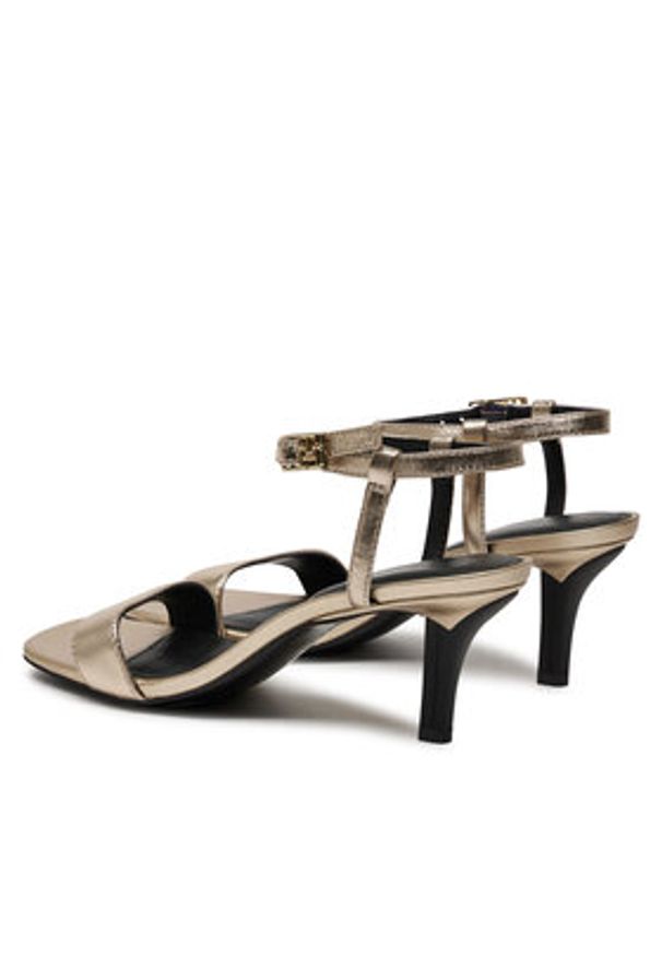 TOMMY HILFIGER - Tommy Hilfiger Sandały FW0FW08433 Złoty. Kolor: złoty. Materiał: skóra